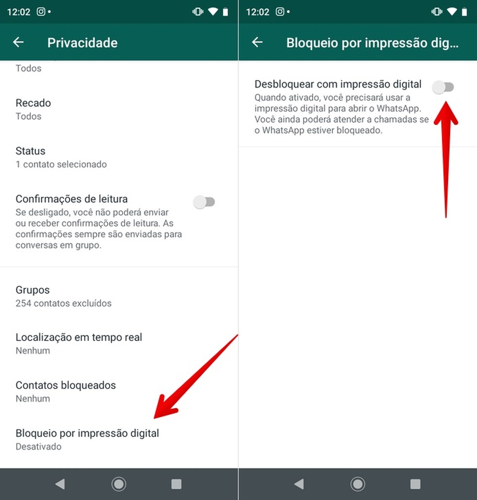 como colocar senha no whatsapp