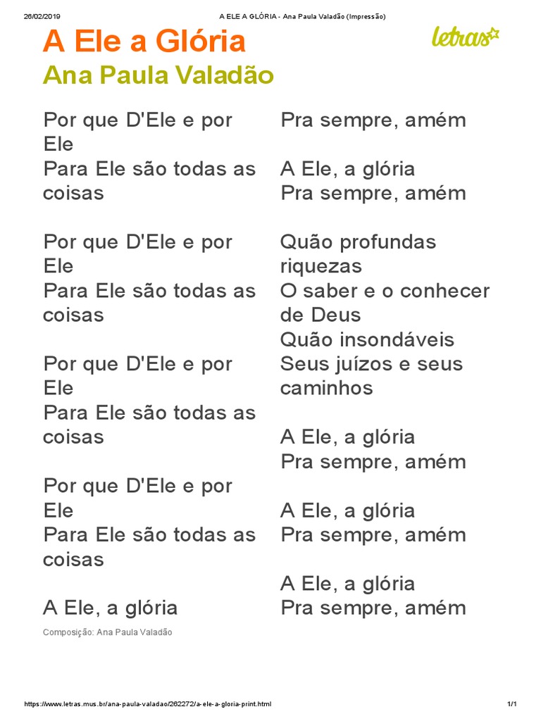 letra de diante do trono porque dele por ele