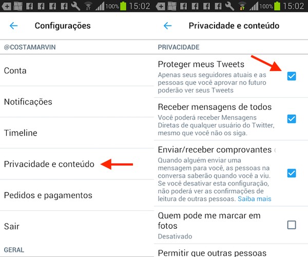 como privar o twitter