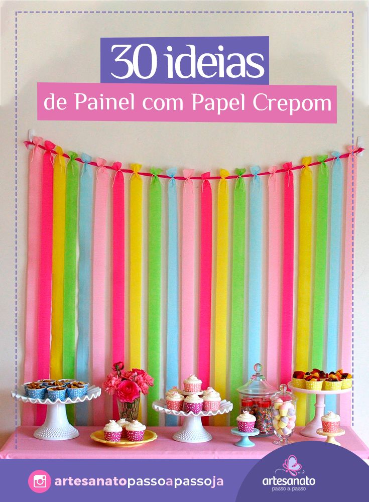 decoração com papel crepom