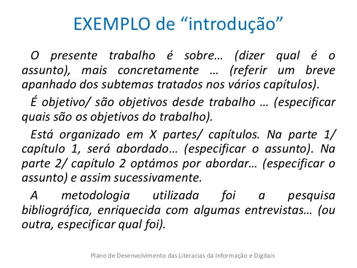 como fazer uma introdução de um trabalho