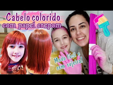 como pintar o cabelo com papel crepom