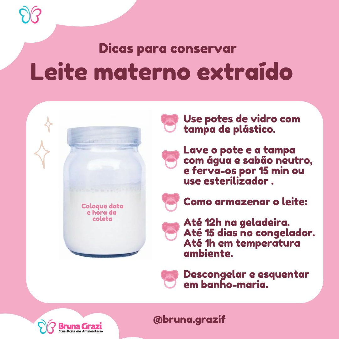 como armazenar leite materno