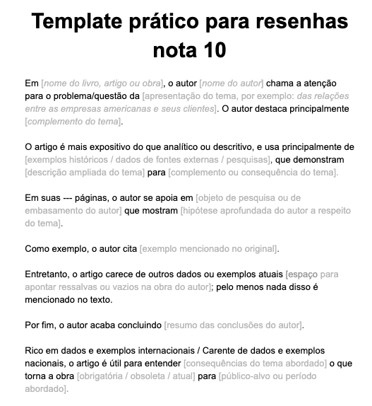 como fazer uma resenha critica