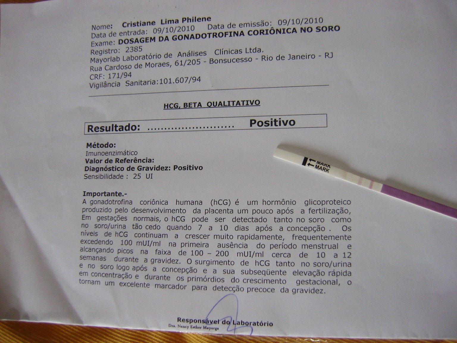 Laboratório Exame De Gravidez Positivo Maternidade And Hospital Octaviano Neves 