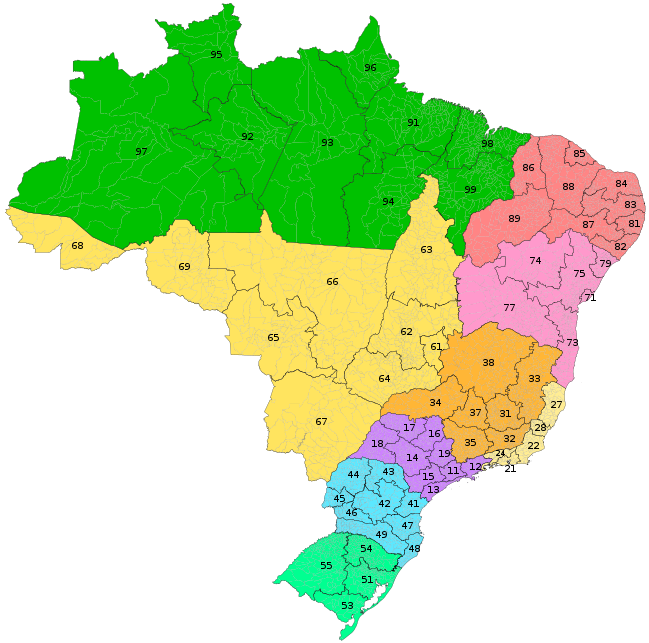 ddd dos estados do brasil?
