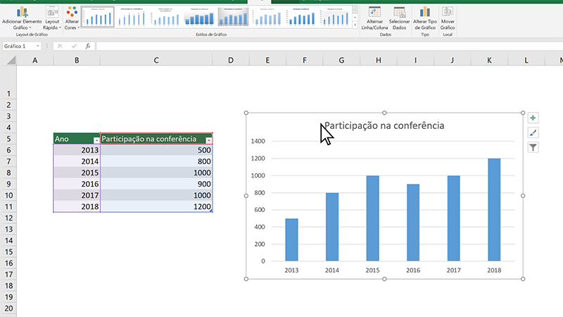 Como criar um gráfico no Excel?