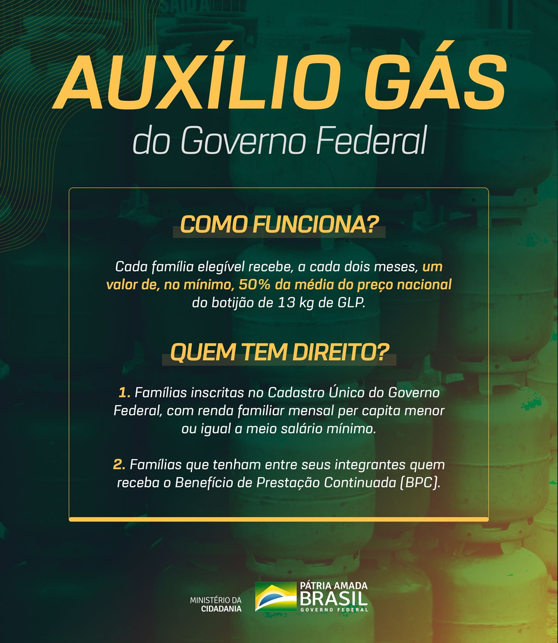 como se cadastrar no auxílio gaz?