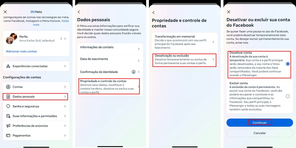 como desativar conta do facebook?