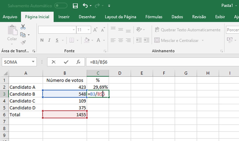 como fazer porcentagem no excel?