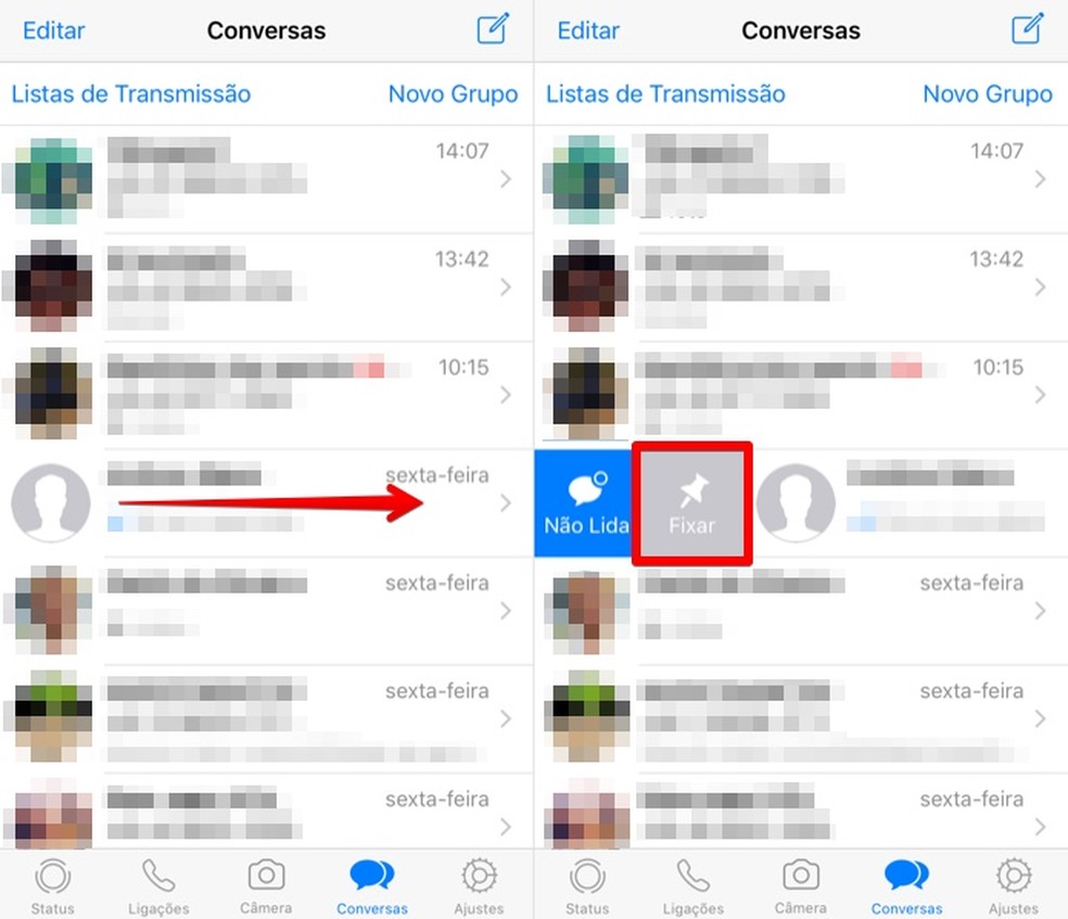 como fixar conversa no whatsapp iphone?