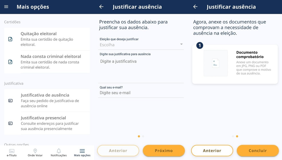 como justificar o voto pelo e-titulo?