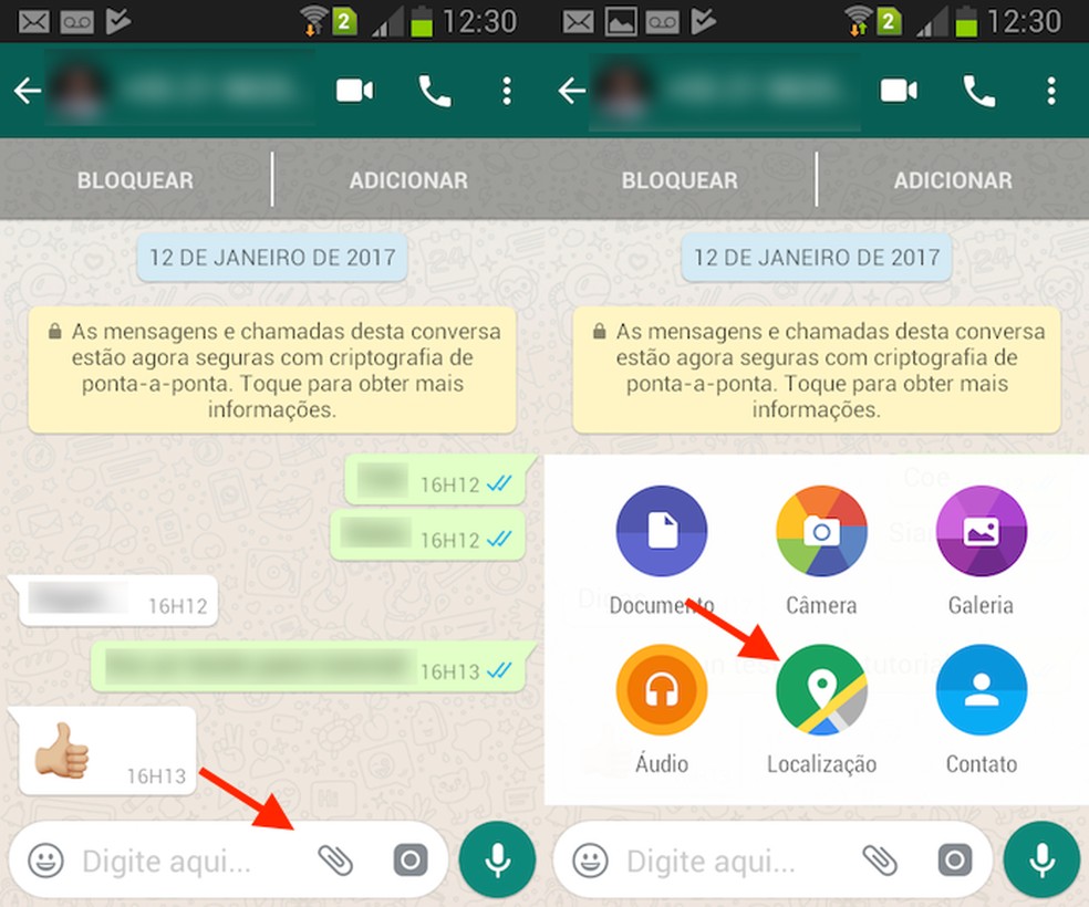 como mandar a localização pelo whatsapp?